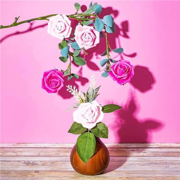 100Pack Pink Artificial RoseFlower Heads for Decorations,Weddings,Bridal Showers - Picture 4 of 6